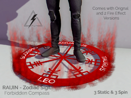 Second Life Marketplace - RAIJIN - Zodiac Sigil. Forbidden Compass RED